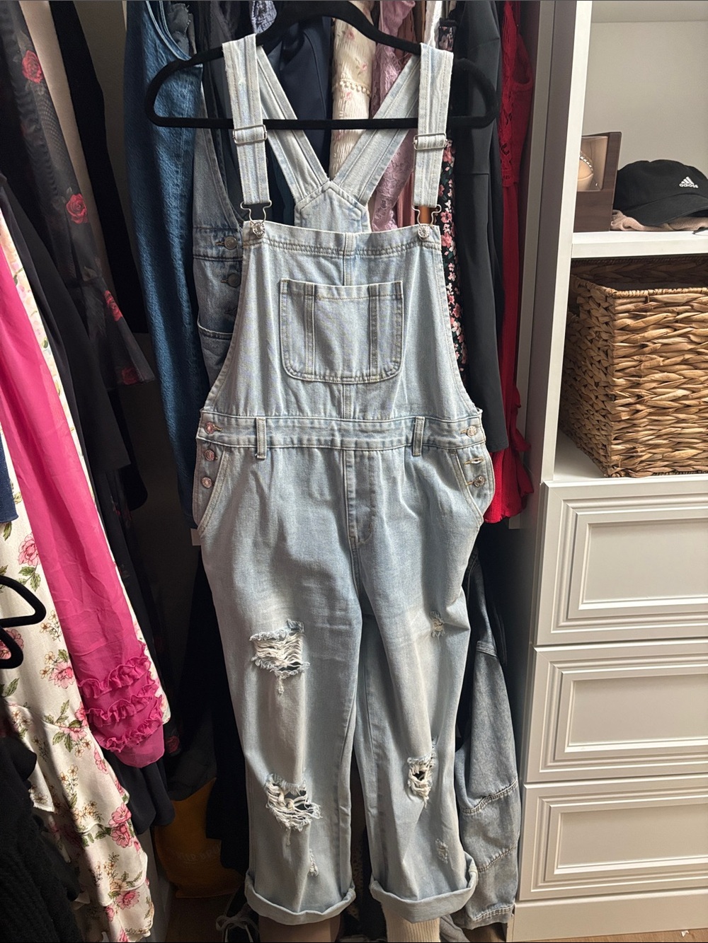 Pink Lily Light Wash Denim Jacket with Pink Logo Tag